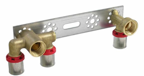 Dvojitá nástěnka 16x2 - 1/2" s montážní šablonou do cirkulace TV