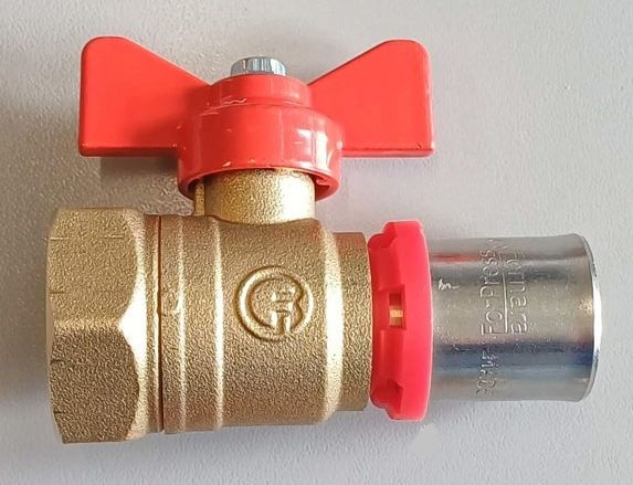 Kulový kohout lisovací PEX, motýl 26 x 3/4