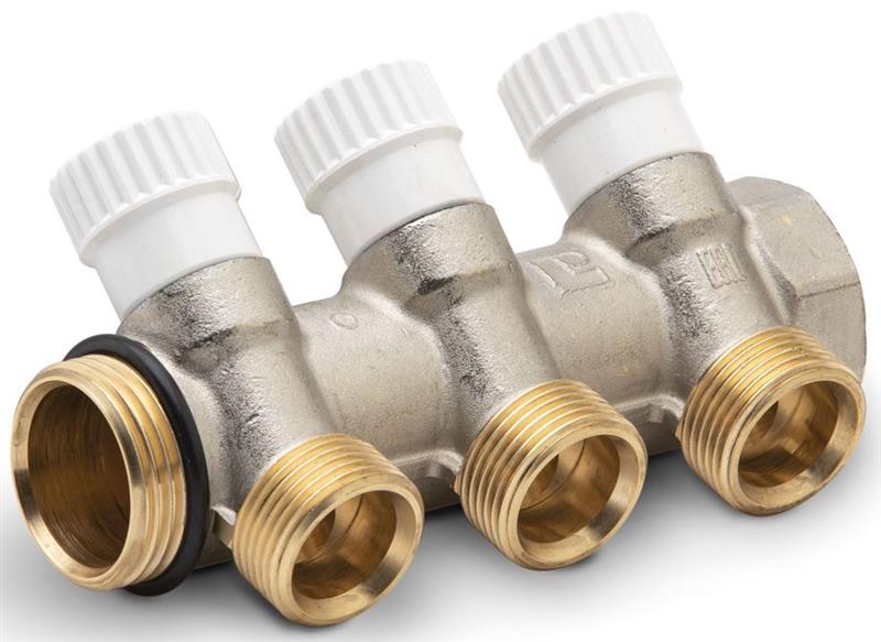 Sanitární rozdělovač pro rozvody pitné vody 3/4" x G3/4" Eurokonus pro 3 okruhy